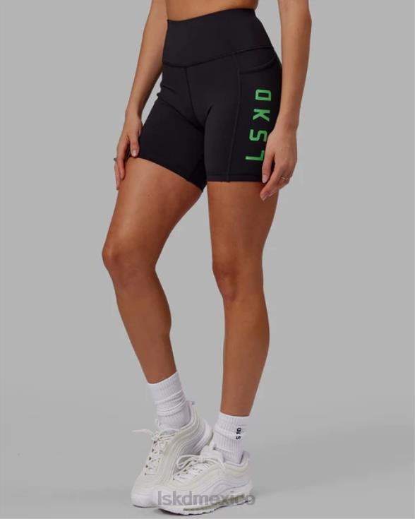 pantalón corto medio rep - black-apple mint mujer LSKD VP42D629 vestir