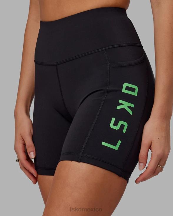 pantalón corto medio rep - black-apple mint mujer LSKD VP42D629 vestir