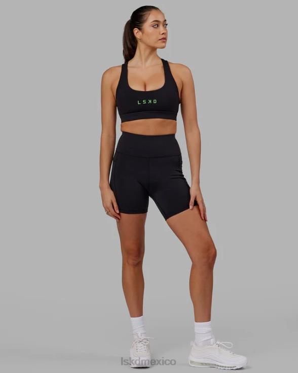 pantalón corto medio rep - black-apple mint mujer LSKD VP42D629 vestir