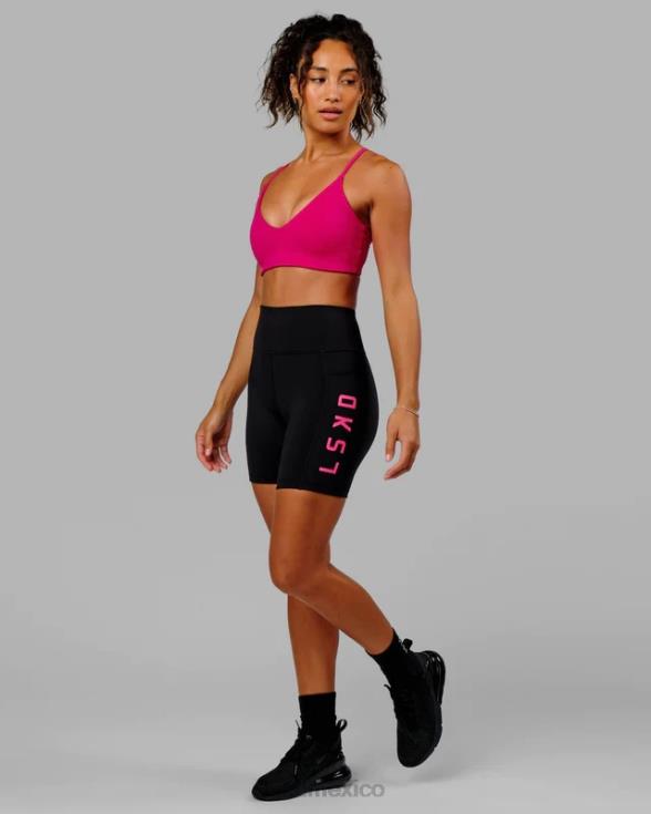 pantalón corto medio rep - black-boysenberry mujer LSKD VP42D587 vestir