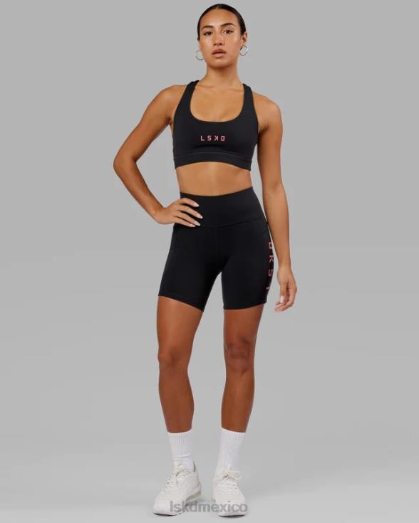 pantalón corto medio rep - black-flamingo mujer LSKD VP42D615 vestir