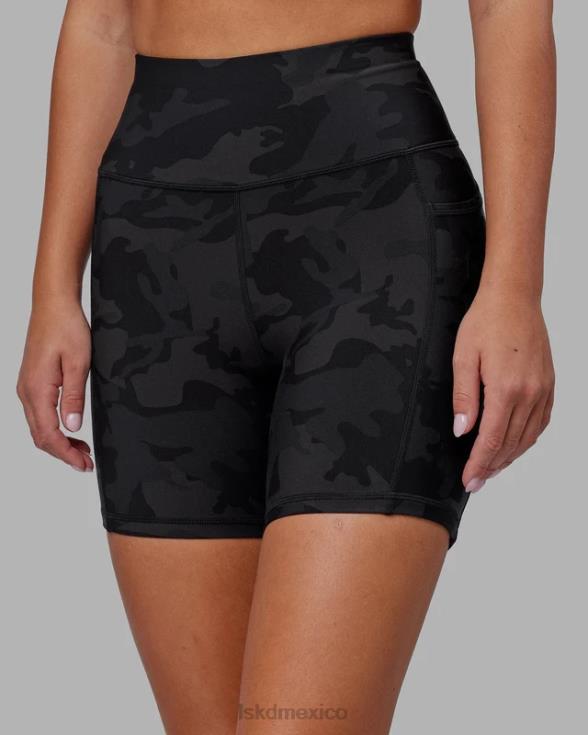 pantalón corto medio rep - camuflaje negro mujer LSKD VP42D535 vestir