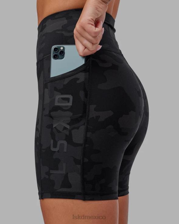 pantalón corto medio rep - camuflaje negro mujer LSKD VP42D535 vestir