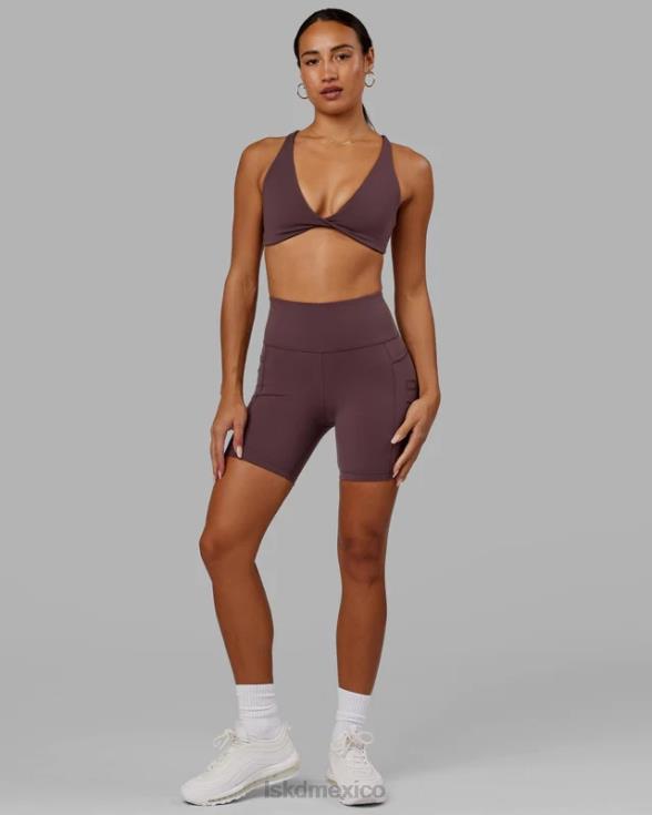 pantalón corto medio rep - ciruela mujer LSKD VP42D672 vestir