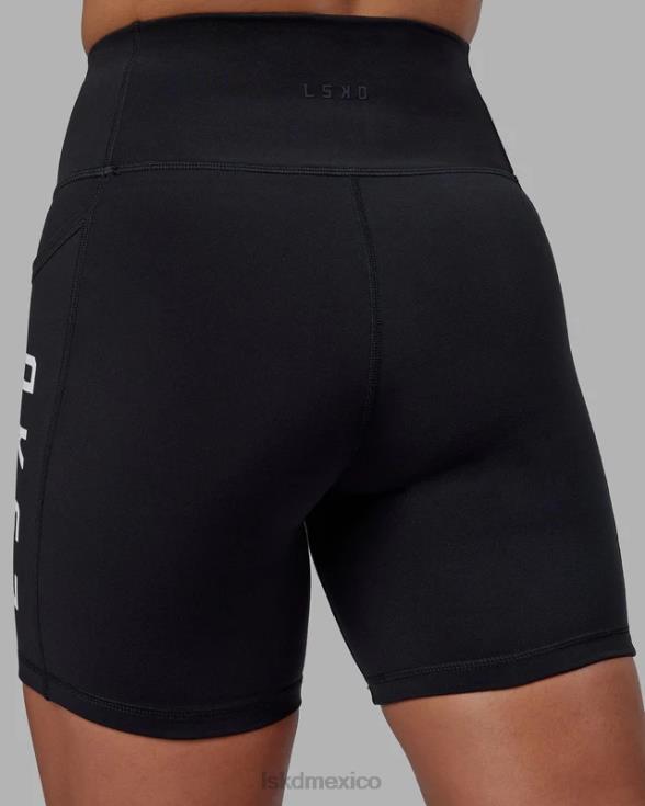 pantalón corto medio rep - negro-blanco mujer LSKD VP42D545 vestir