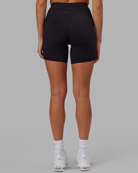 pantalón corto medio rep - negro-magenta neón mujer LSKD VP42D625 vestir