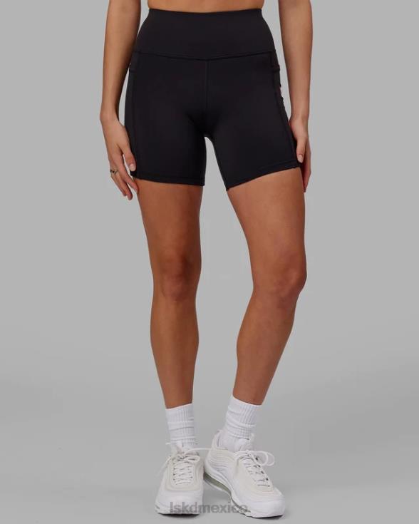 pantalón corto medio rep - negro-magenta neón mujer LSKD VP42D625 vestir