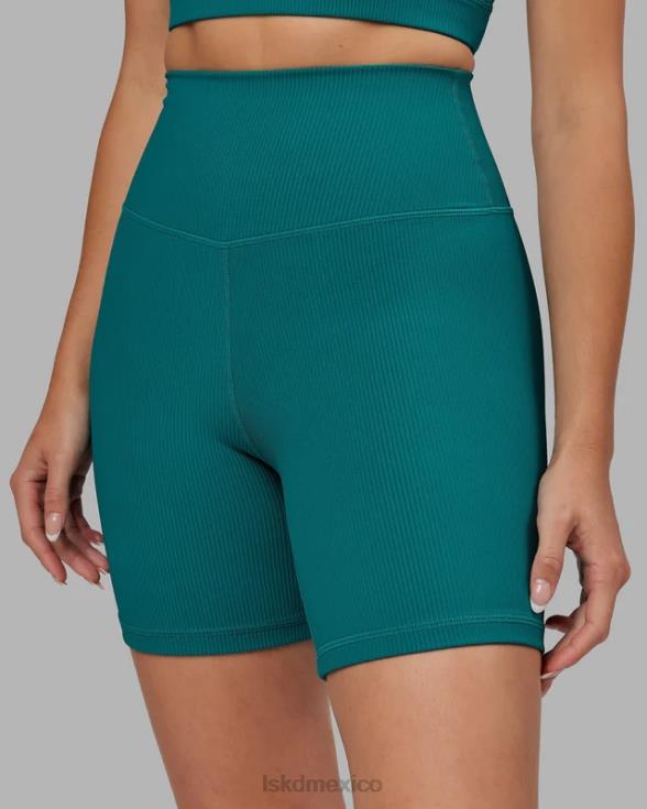 pantalón corto midi de canalé Strike - verde mar mujer LSKD VP42D636 vestir