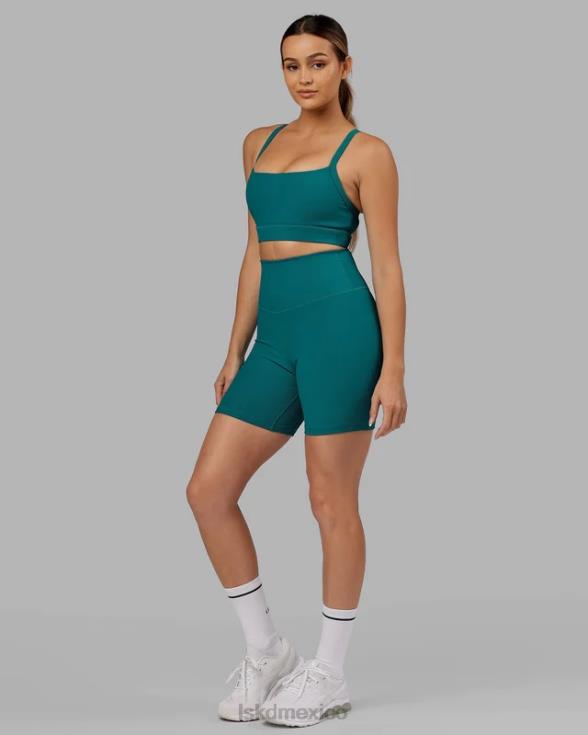 pantalón corto midi de canalé Strike - verde mar mujer LSKD VP42D636 vestir