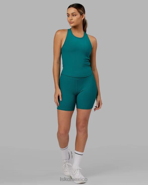 pantalón corto midi de canalé Strike - verde mar mujer LSKD VP42D636 vestir