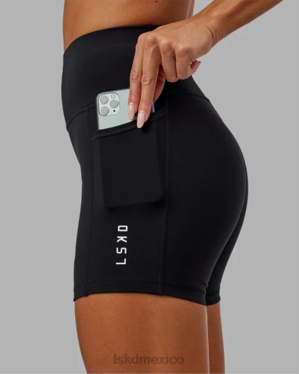 pantalón corto rep x-length con logo pequeño - negro mujer LSKD VP42D621 vestir