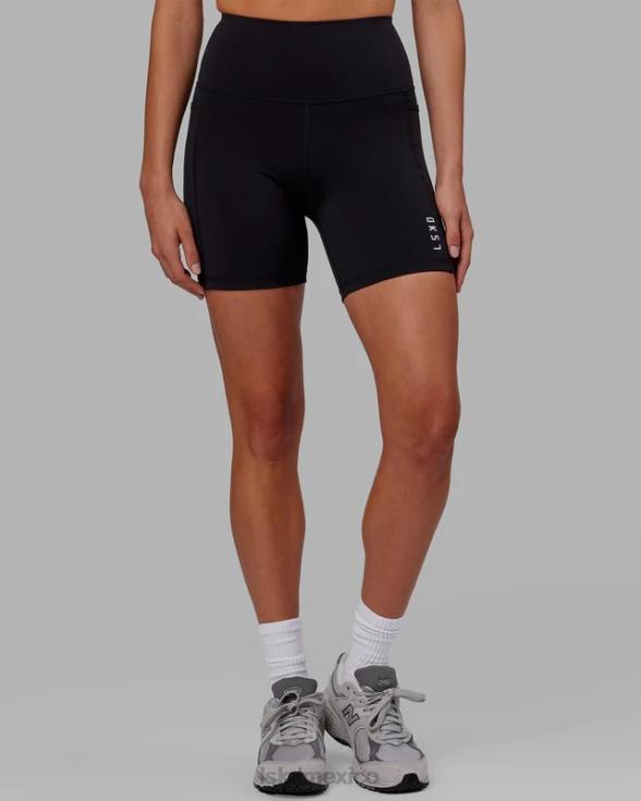 short midi flux - negro mujer LSKD VP42D538 vestir