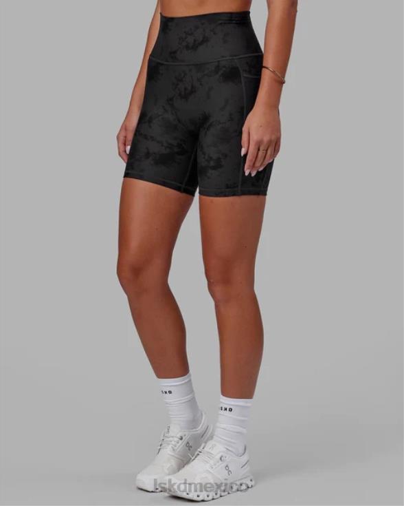 short midi fusion - tie-dye negro mujer LSKD VP42D580 vestir