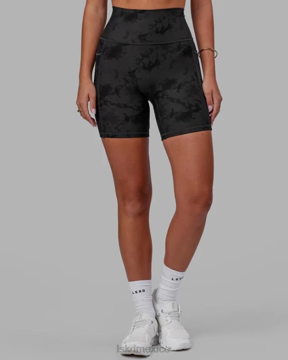 short midi fusion - tie-dye negro mujer LSKD VP42D580 vestir