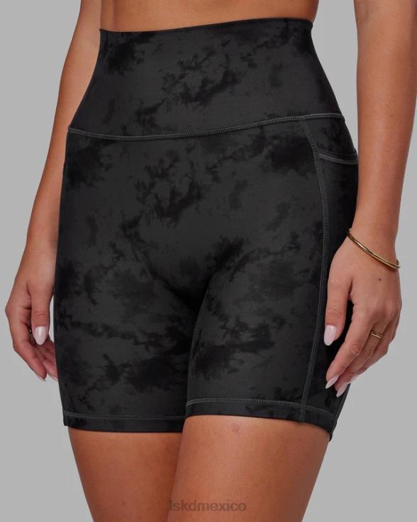 short midi fusion - tie-dye negro mujer LSKD VP42D580 vestir