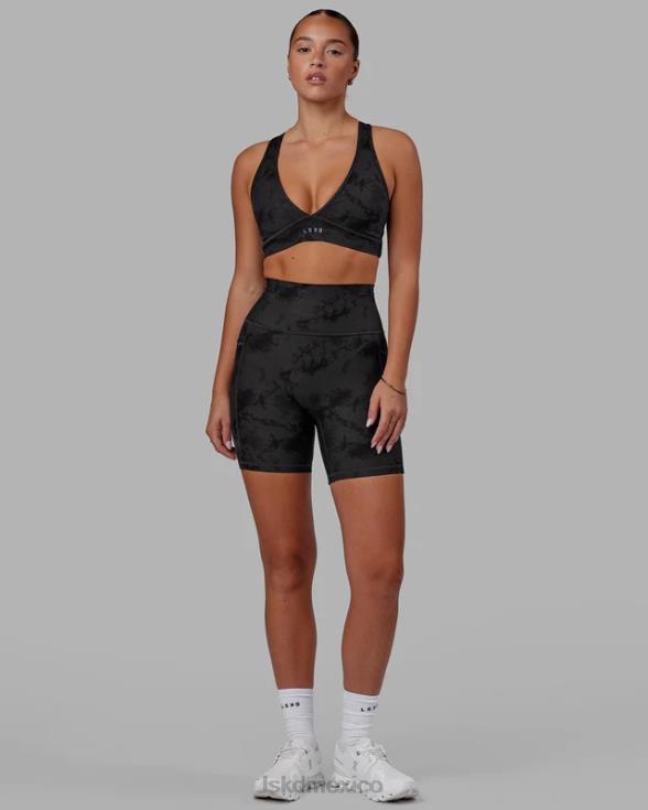 short midi fusion - tie-dye negro mujer LSKD VP42D580 vestir