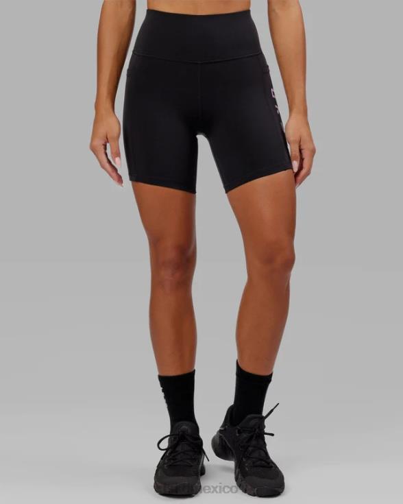 short midi rep - negro-lila mujer LSKD VP42D656 vestir