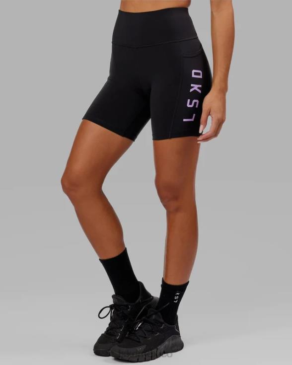 short midi rep - negro-lila mujer LSKD VP42D656 vestir