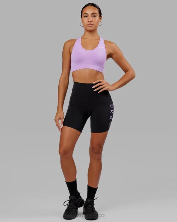 short midi rep - negro-lila mujer LSKD VP42D656 vestir