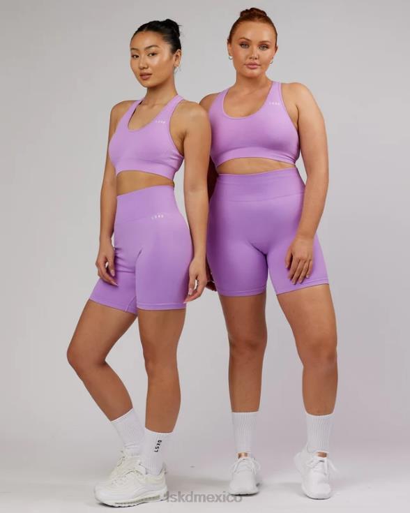 shorts ciclistas de longitud media sin costuras limitless - lila mujer LSKD VP42D690 vestir