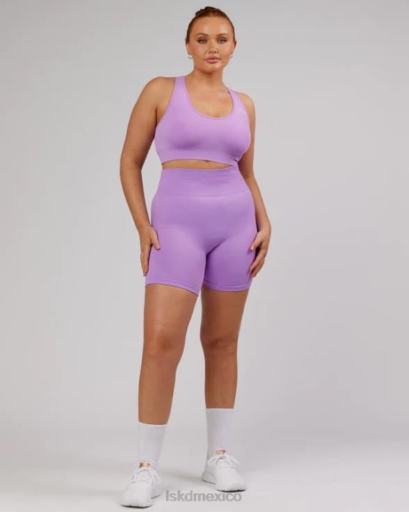 shorts ciclistas de longitud media sin costuras limitless - lila mujer LSKD VP42D690 vestir