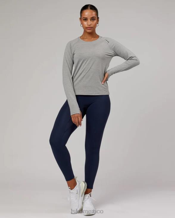 Camiseta Perform vapourflx ls - lt gris marga mujer LSKD VP42D281 vestir