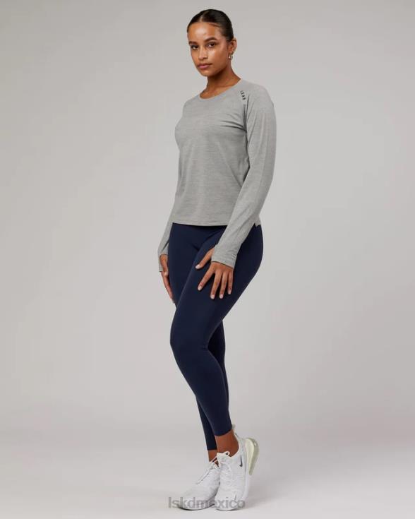 Camiseta Perform vapourflx ls - lt gris marga mujer LSKD VP42D281 vestir
