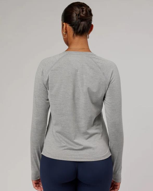 Camiseta Perform vapourflx ls - lt gris marga mujer LSKD VP42D281 vestir
