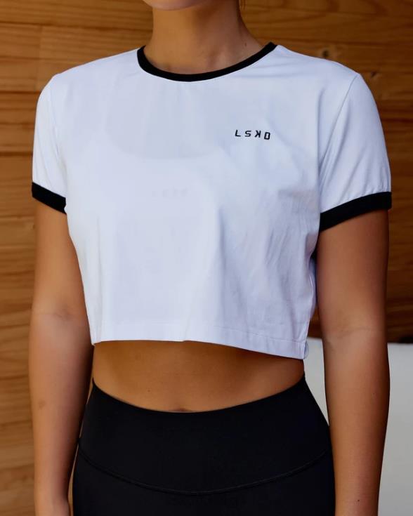 Camiseta con timbre Excel - blanco-negro mujer LSKD VP42D242 vestir