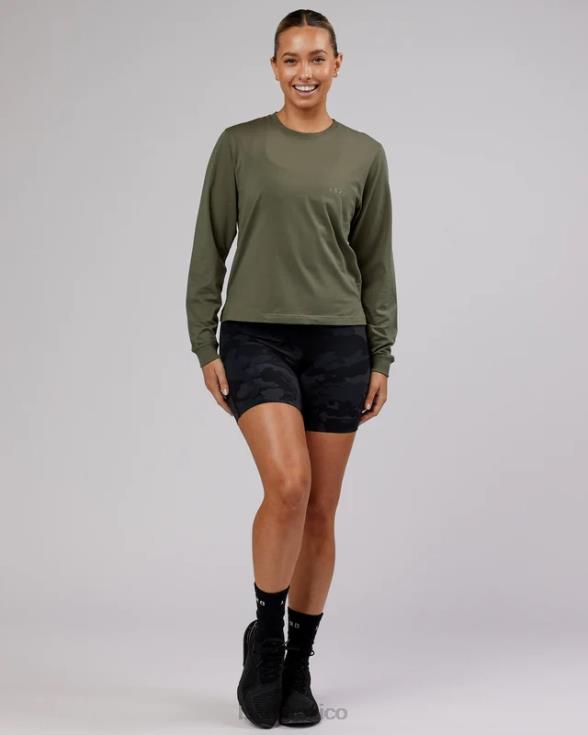 Camiseta de lujo pimaflx ls - oliva desvanecido mujer LSKD VP42D294 vestir