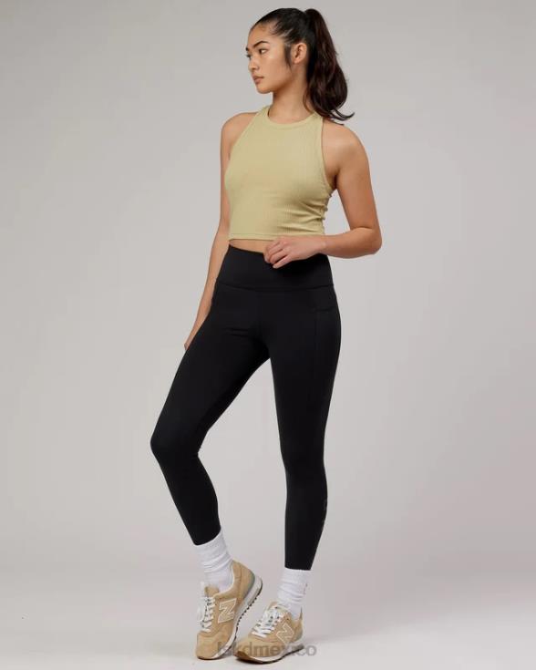 Camiseta sin mangas acanalada Squad - Caqui pálido mujer LSKD VP42D196 vestir