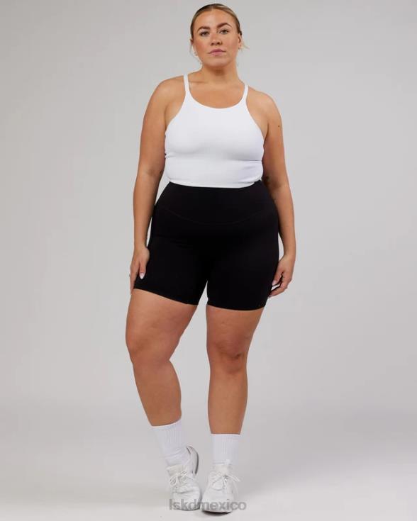 Camiseta sin mangas acanalada minimalista sin costuras - blanco mujer LSKD VP42D146 vestir