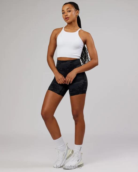 Camiseta sin mangas acanalada minimalista sin costuras - blanco mujer LSKD VP42D146 vestir