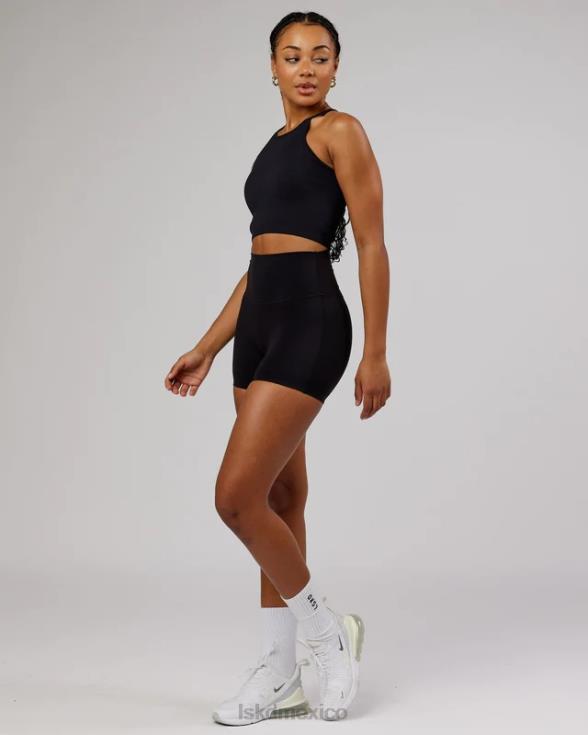 Camiseta sin mangas acanalada minimalista sin costuras - negro mujer LSKD VP42D130 vestir