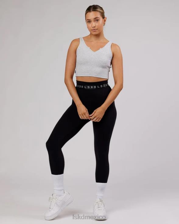 Camiseta sin mangas con cuello en V y canalé - lt grey marl mujer LSKD VP42D189 vestir