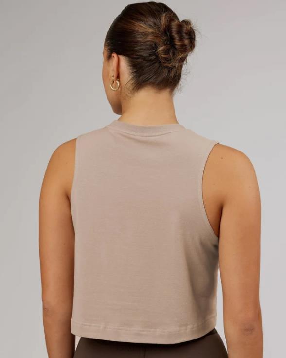 Camiseta sin mangas corta speedway flxcotton - gris topo mujer LSKD VP42D181 vestir