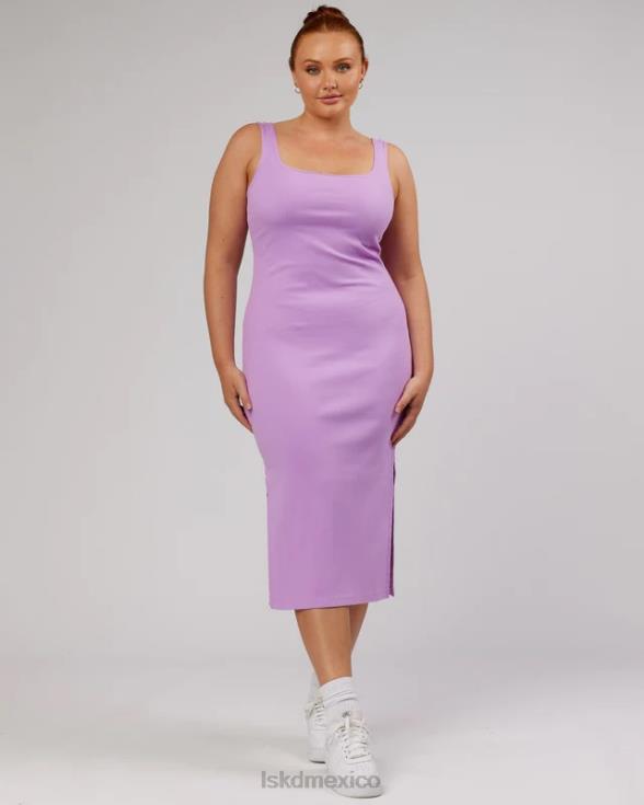 Vestido de tirantes de canalé Ava - lila mujer LSKD VP42D502 vestir