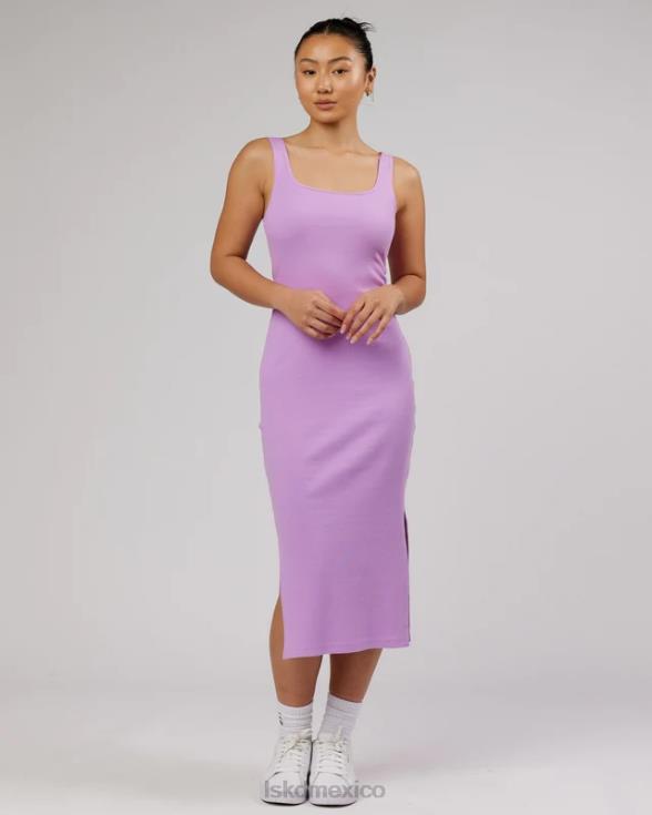 Vestido de tirantes de canalé Ava - lila mujer LSKD VP42D502 vestir