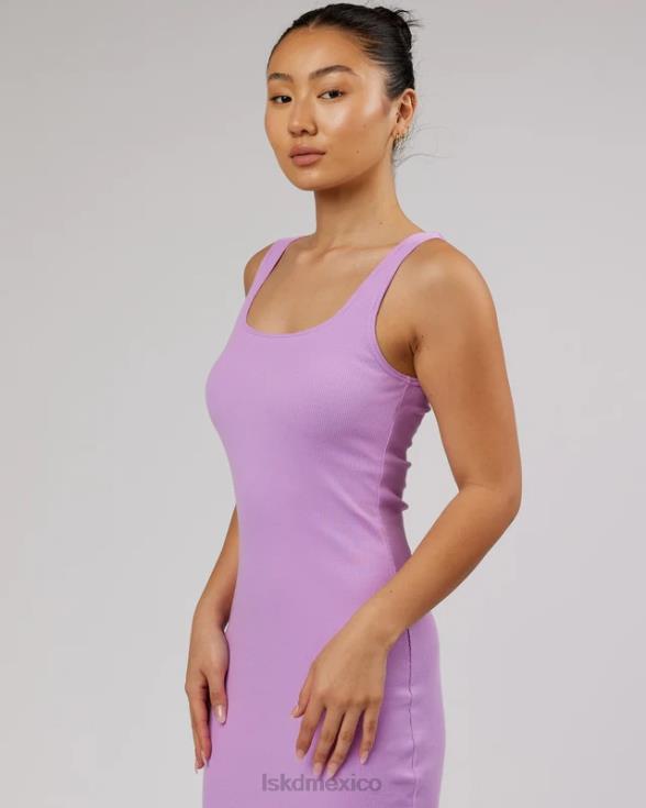 Vestido de tirantes de canalé Ava - lila mujer LSKD VP42D502 vestir