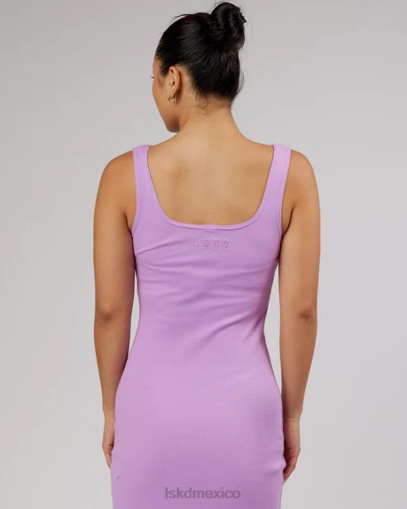 Vestido de tirantes de canalé Ava - lila mujer LSKD VP42D502 vestir