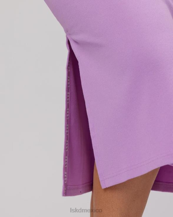 Vestido de tirantes de canalé Ava - lila mujer LSKD VP42D502 vestir
