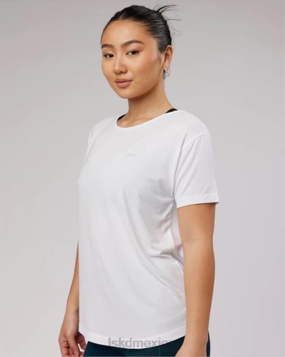 camiseta holgada de aire - blanco mujer LSKD VP42D325 vestir