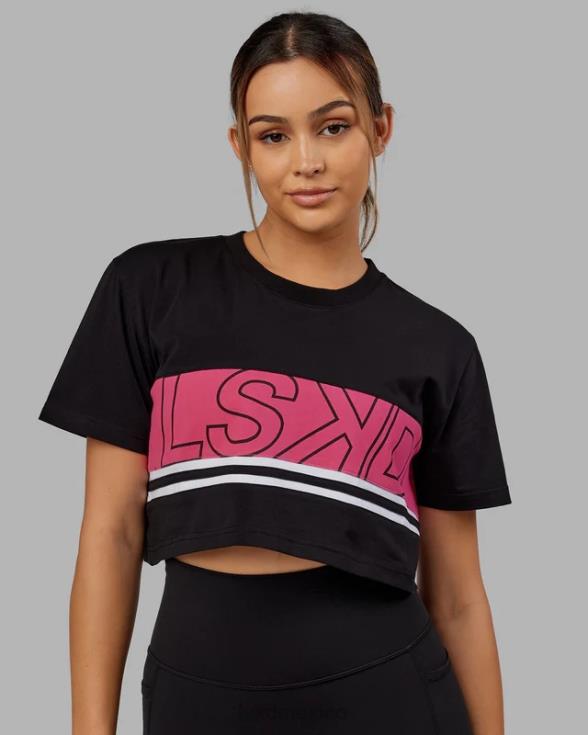 camiseta recortada line-up - black-boysenberry mujer LSKD VP42D292 vestir