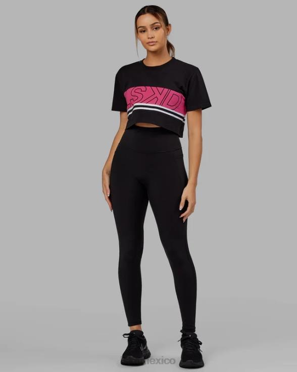 camiseta recortada line-up - black-boysenberry mujer LSKD VP42D292 vestir