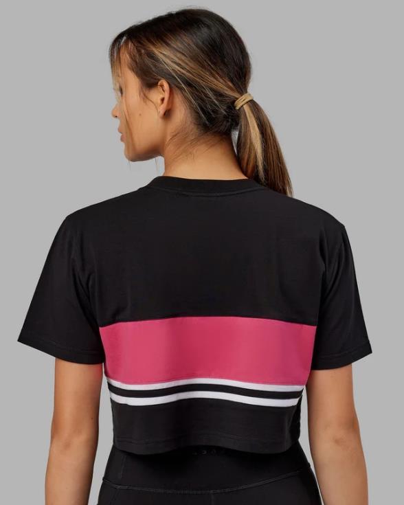 camiseta recortada line-up - black-boysenberry mujer LSKD VP42D292 vestir