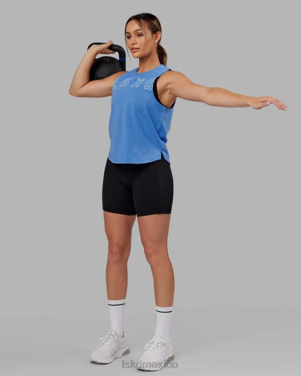 camiseta sin mangas expand flxcotton - azul celeste-blanco mujer LSKD VP42D159 vestir