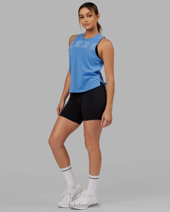 camiseta sin mangas expand flxcotton - azul celeste-blanco mujer LSKD VP42D159 vestir