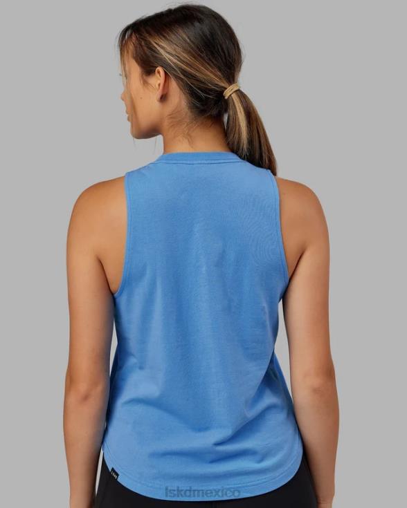 camiseta sin mangas expand flxcotton - azul celeste-blanco mujer LSKD VP42D159 vestir