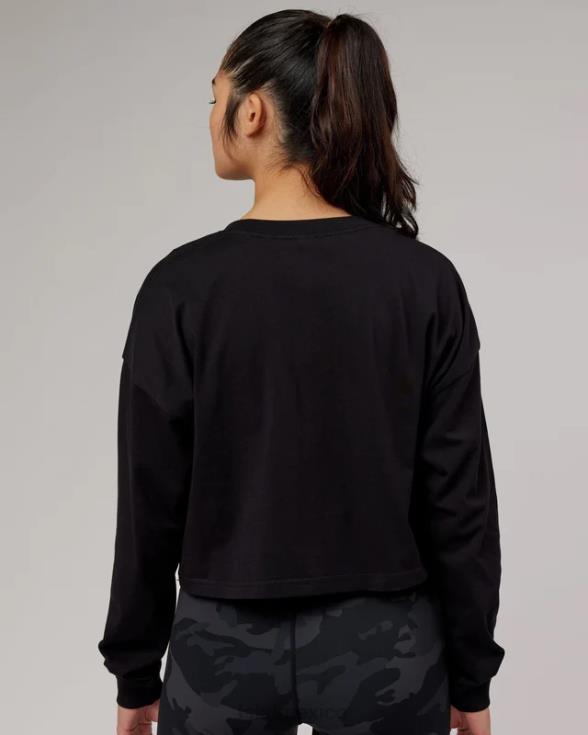 camiseta stacks up ls - negro mujer LSKD VP42D306 vestir