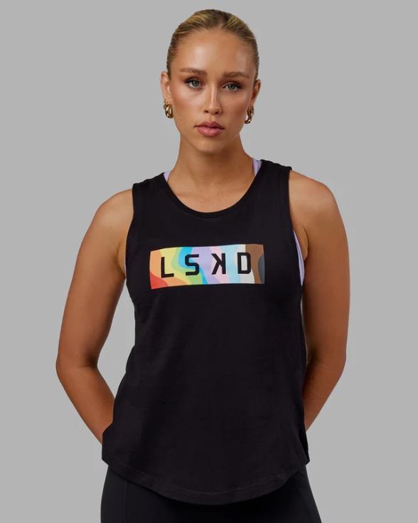 tanque luna - orgullo-negro mujer LSKD VP42D140 vestir